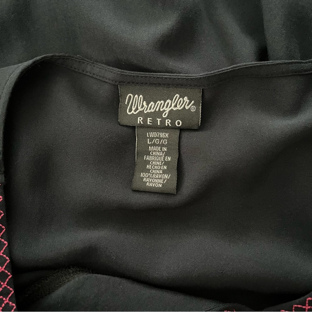 Wrangler Retro Embroidered Western Rodeo Cowgirl Long Sleeve Dress, Sz L - Picture 13 of 14